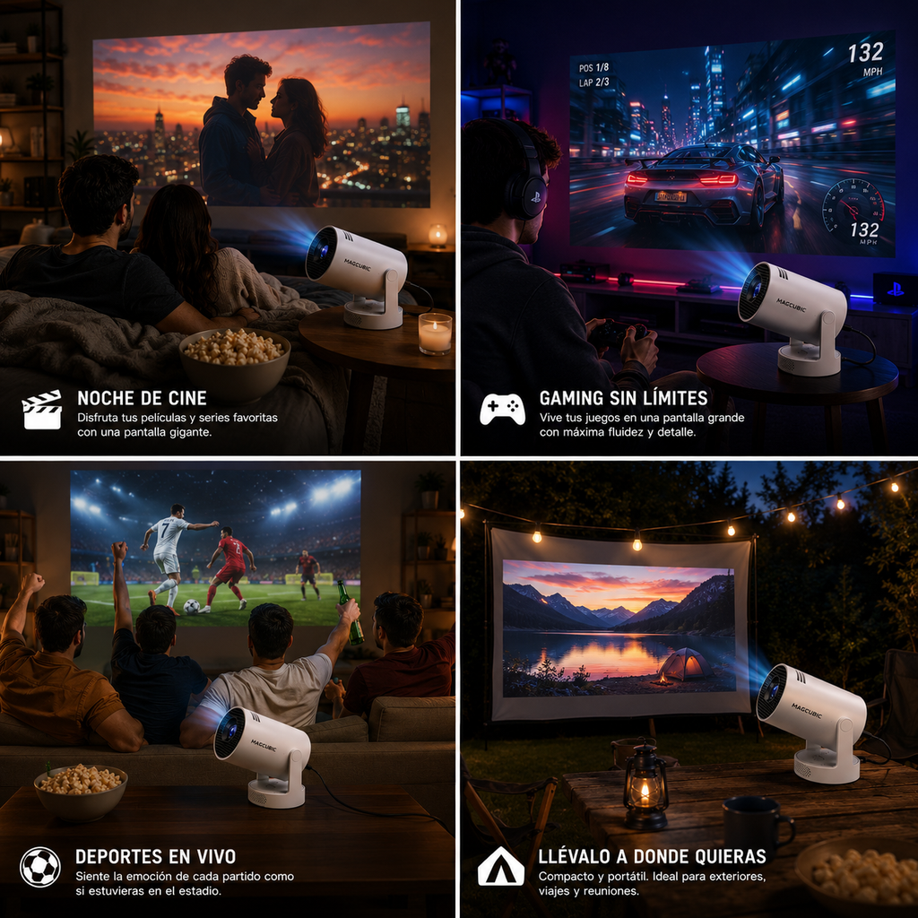 VisionHomePro usos: cine, gaming, deportes y exterior